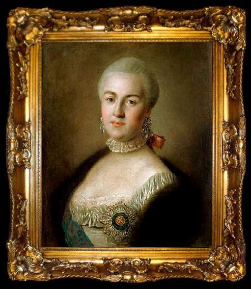framed  Pietro Antonio Rotari Portrait of Grand Duchess Yekaterina Alexeyevna, ta009-2